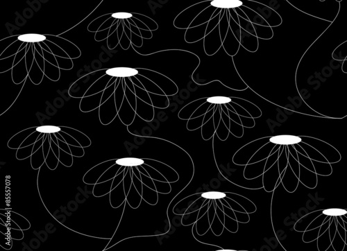 Vector seamless pattern with daisy flowers