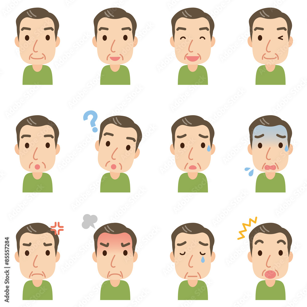 顔 表情 セット 中年男性 顔 表情 セット 中年男性