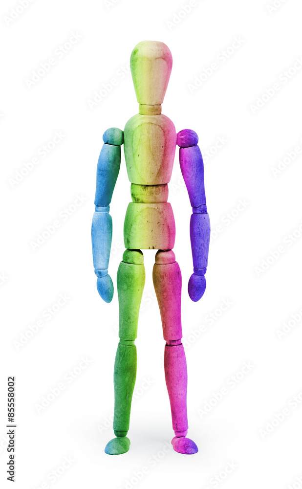 Wood figure mannequin with bodypaint - Multi colored Wood figure mannequin with bodypaint - Multi colored