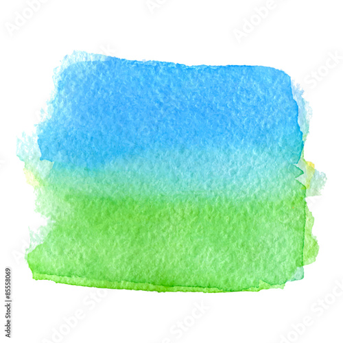 vector watercolor green and blue paint stain banner