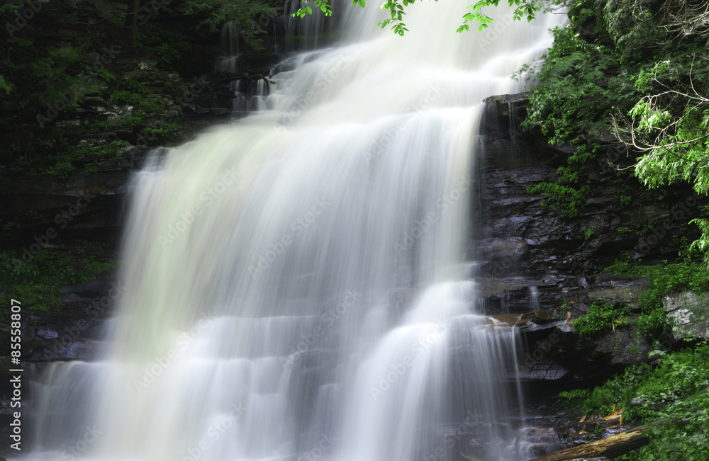 Waterfall Over The Mountain