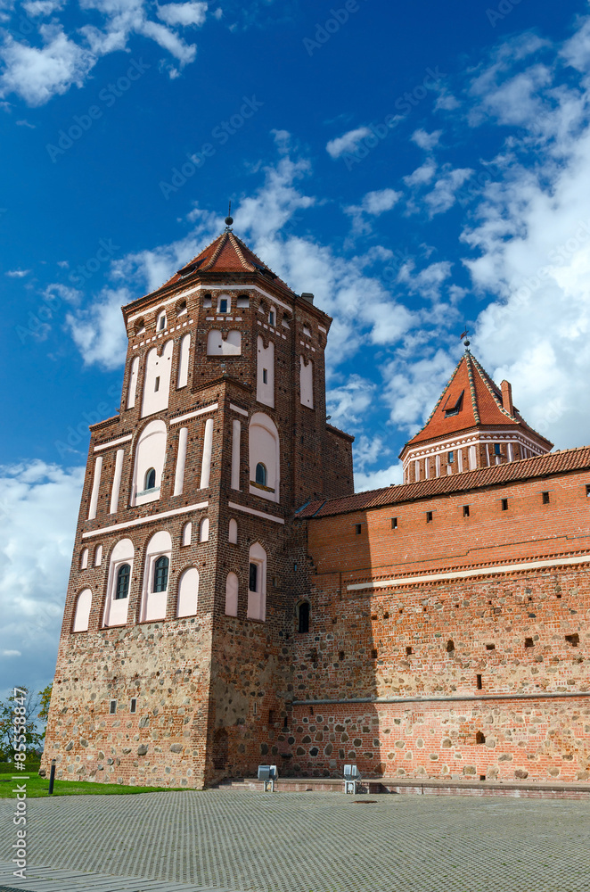 Belarus, Grodno region. Tower of Mir Castle