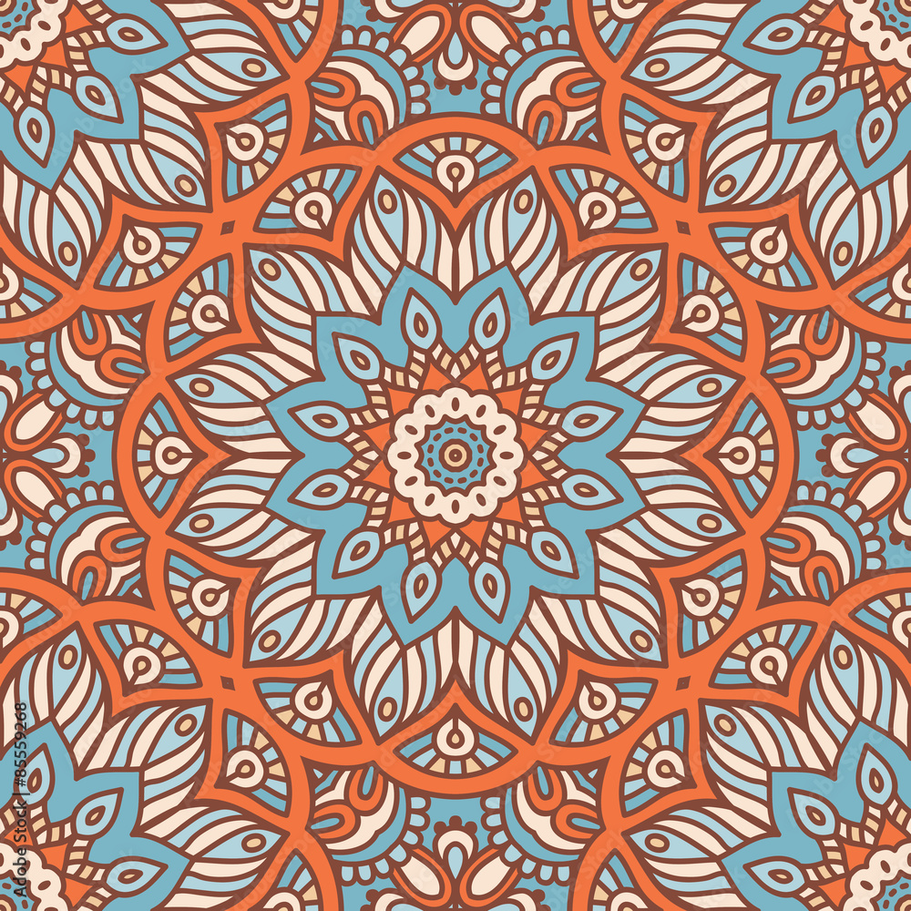 Ethnic floral seamless pattern