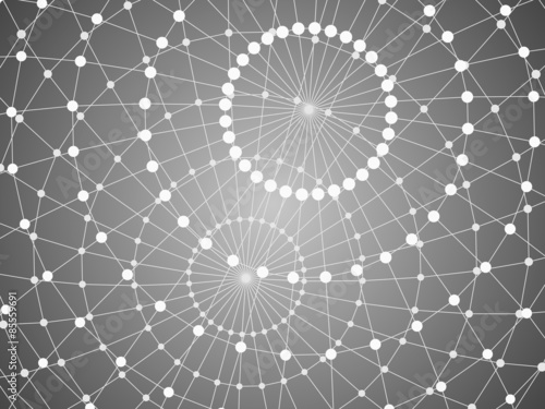 Abstract tech background with lattice  sphere.