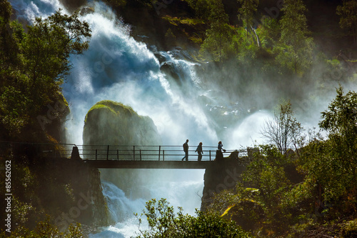 Waterfall near Briksdal glacier - Norway photo