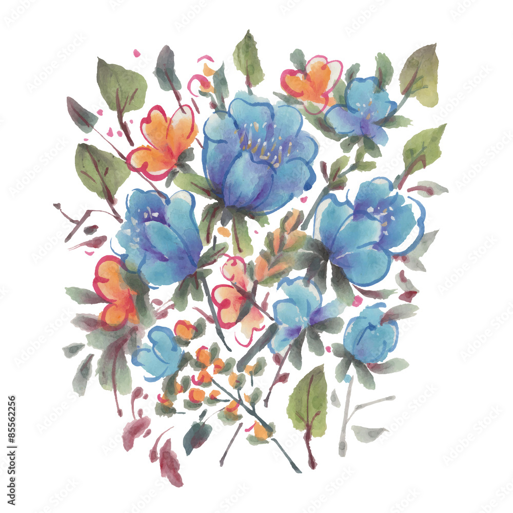 Watercolor flowers Watercolor flowers