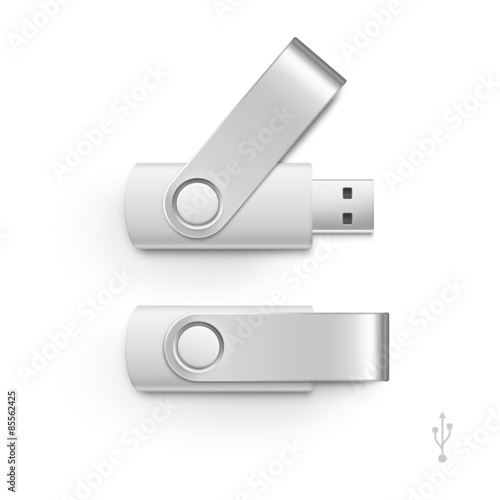 USB Flash Drive Stick Memory Vector Set Isolated