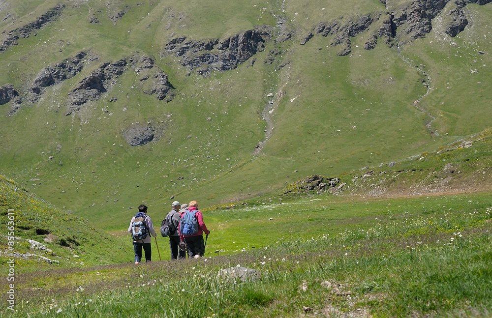 Obraz premium itinéraire de marche en montagne,randonnée