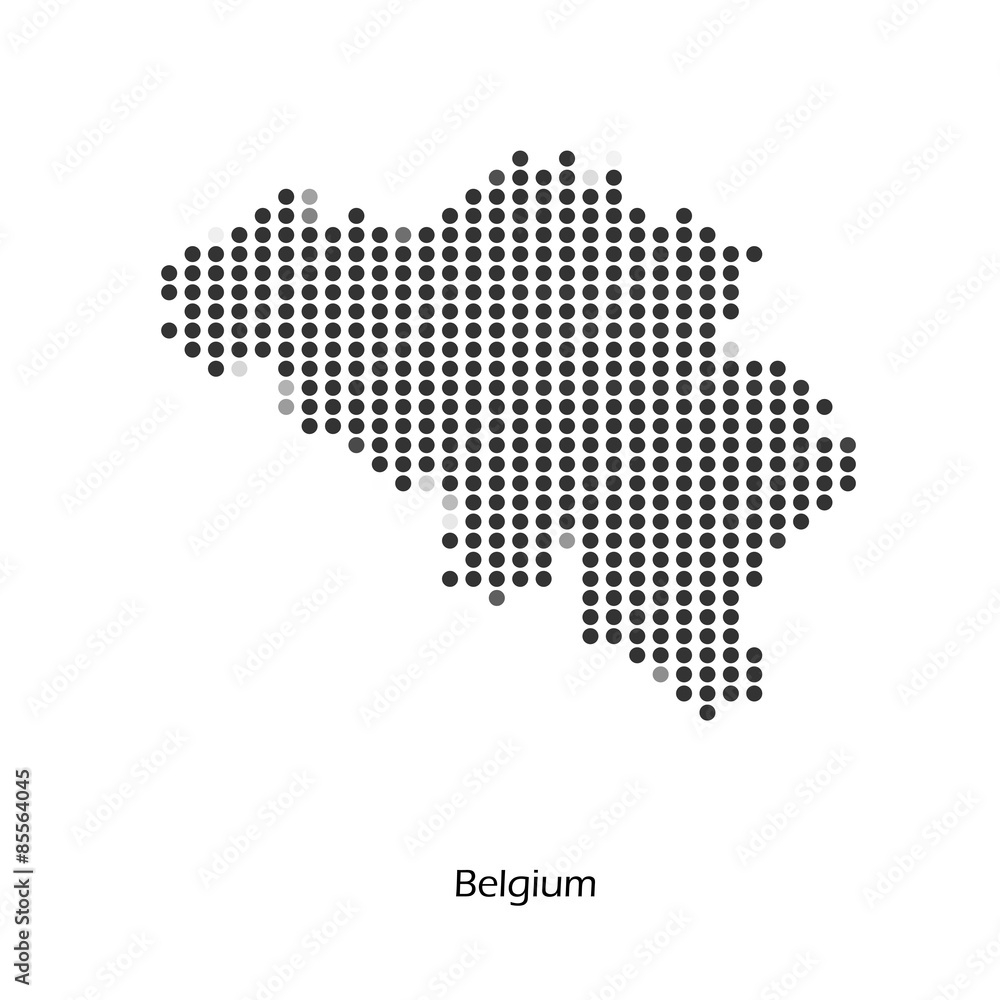 Dotted map of Belgium for your design