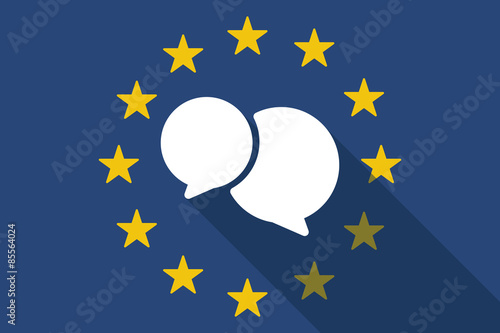 European Union  long shadow flag with a comic balloon