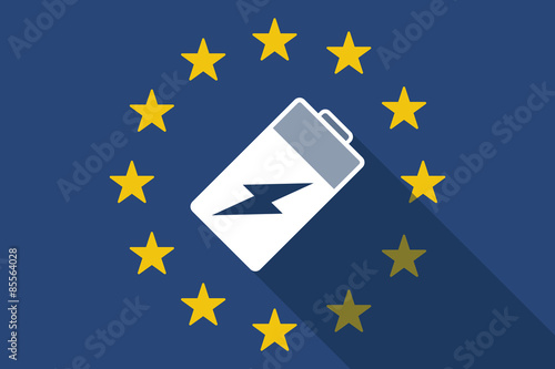 European Union  long shadow flag with a battery