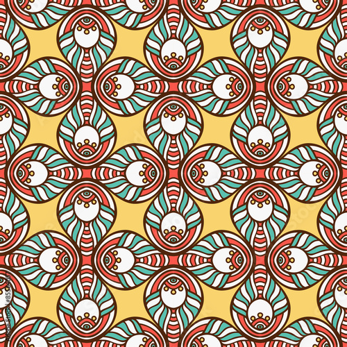 Fototapeta Naklejka Na Ścianę i Meble -  Ethnic floral seamless pattern