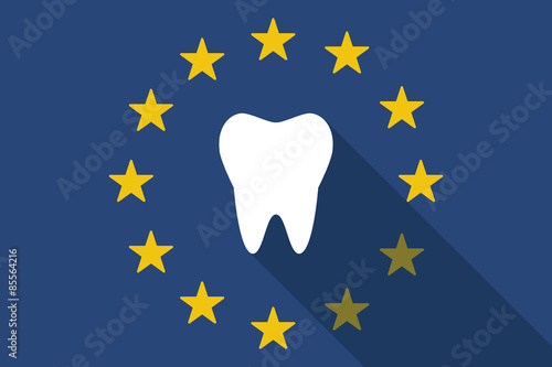 European Union long shadow flag with a tooth