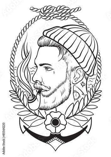 Hand drawn with tobacco pipe.