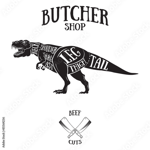 Butcher cuts scheme of dinosaur