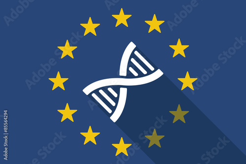European Union long shadow flag with a DNA sig