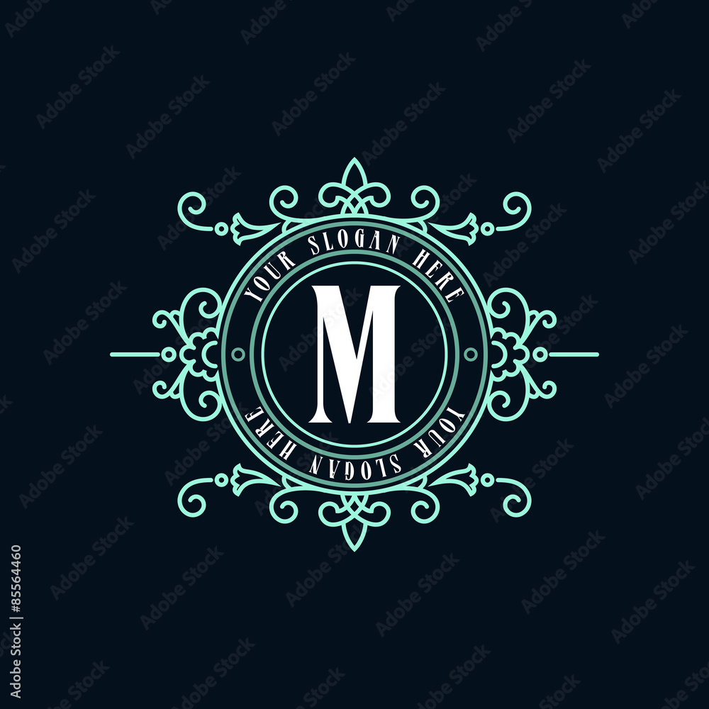 Fototapeta premium Flourishes calligraphic label template.