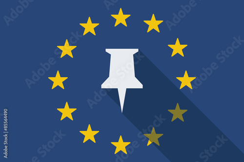 European Union long shadow flag with a push pin