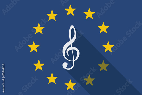 European Union  long shadow flag with a g clef