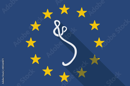 European Union long shadow flag with an ebola sign