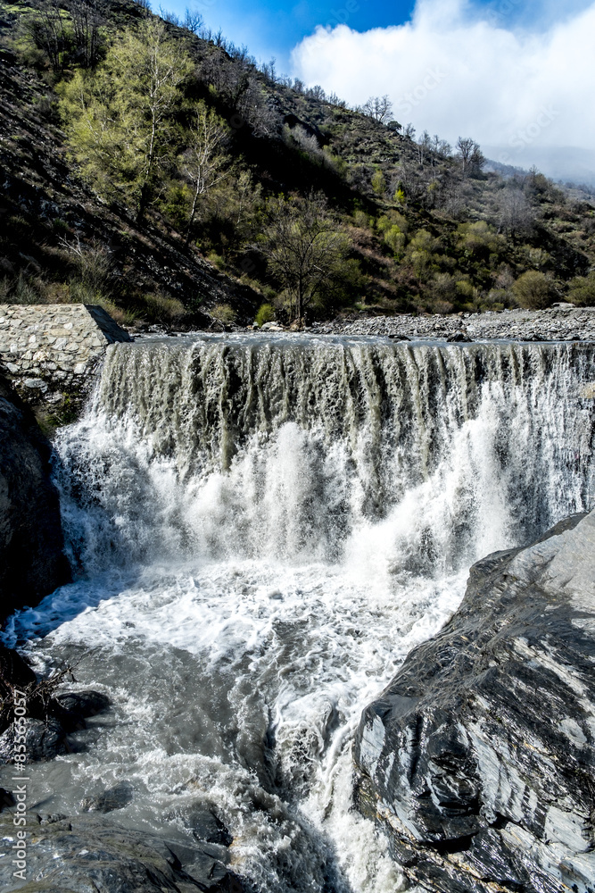 Fototapeta premium Poqueira river, Pampaneira, Granada province, Andalusia, Spain