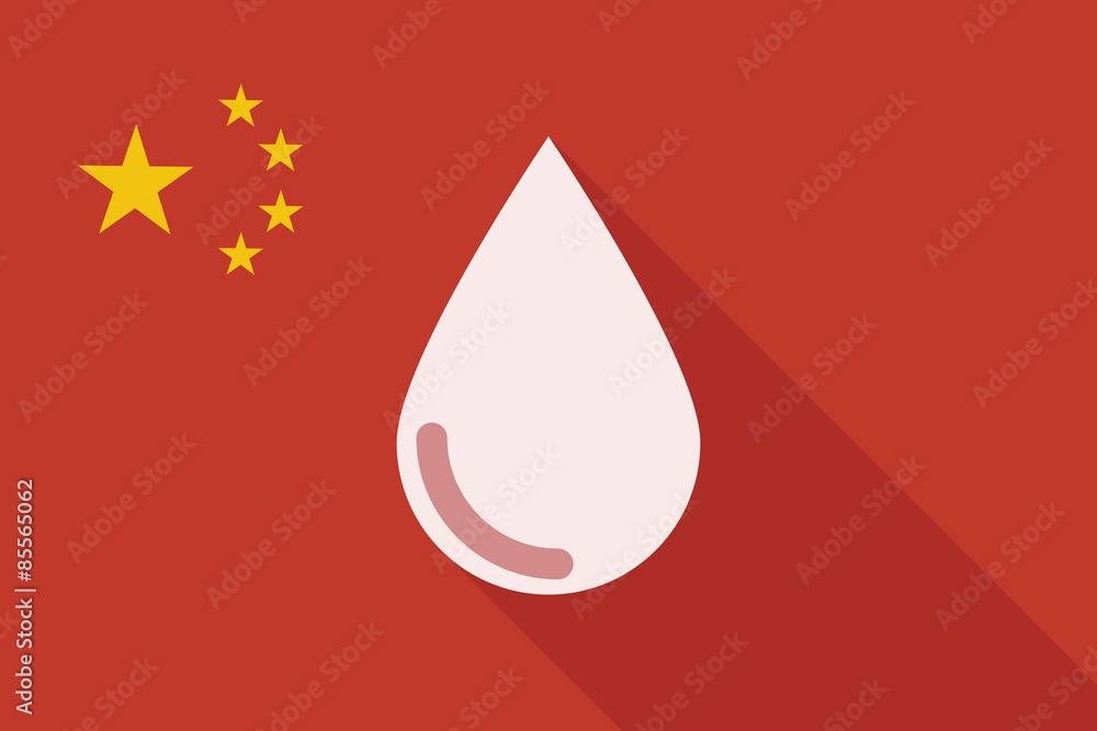 China long shadow flag with a blood drop China long shadow flag with a blood drop