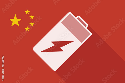 China long shadow flag with a battery