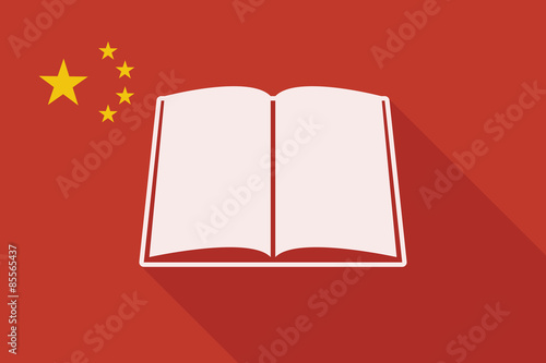 China long shadow flag with a book