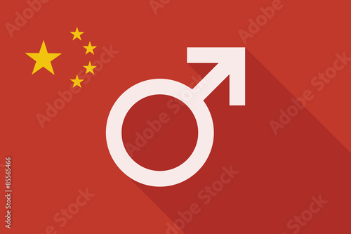 China long shadow flag with a male sign