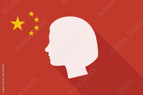 China long shadow flag with a female head