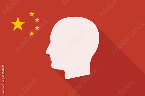 China long shadow flag with a male head
