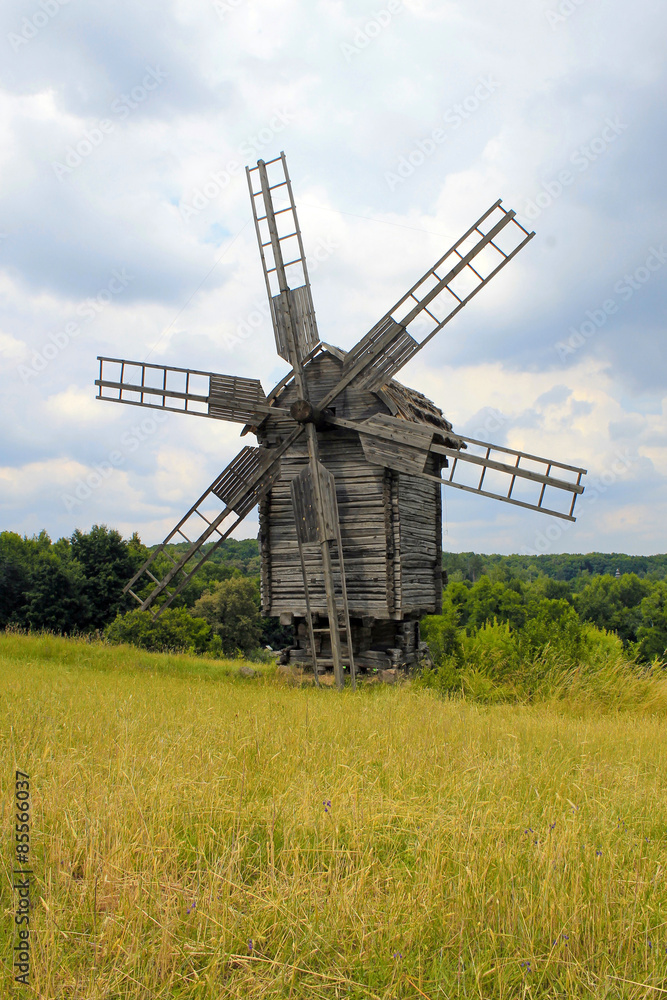 old windmill in  museum Pirogovo, Ukraine