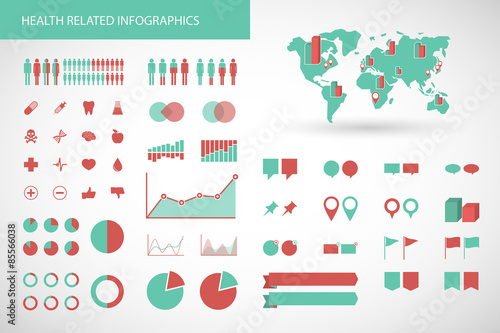  health related infographics kit