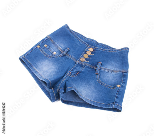 jeans or jeans shorts isolated on white background.