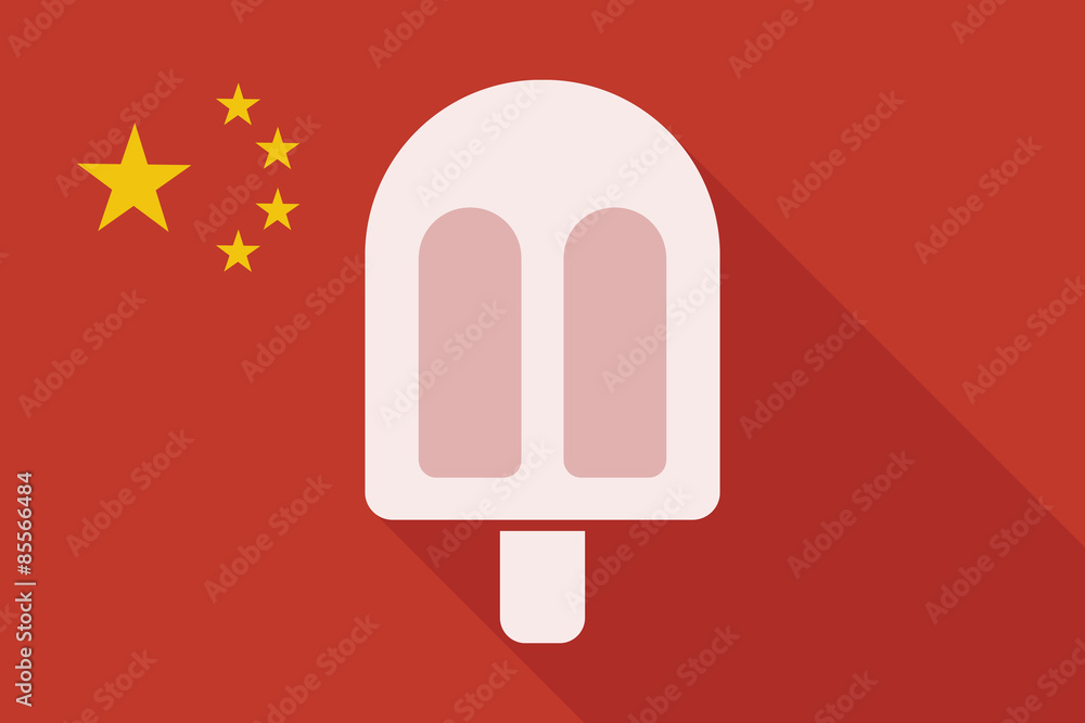 China long shadow flag with an ice cream China long shadow flag with an ice cream