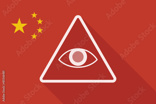 China long shadow flag with an all seeing eye
