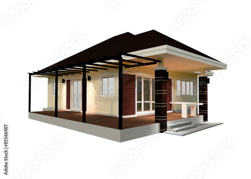 Plan House 3D illustration.