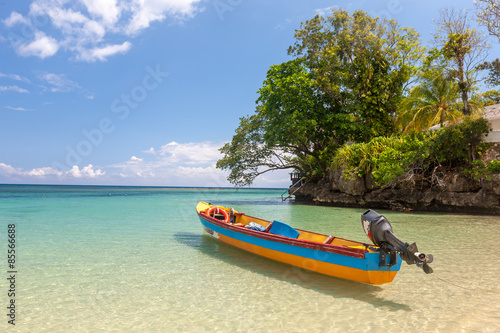 Photography Fish boat on the paradise beach