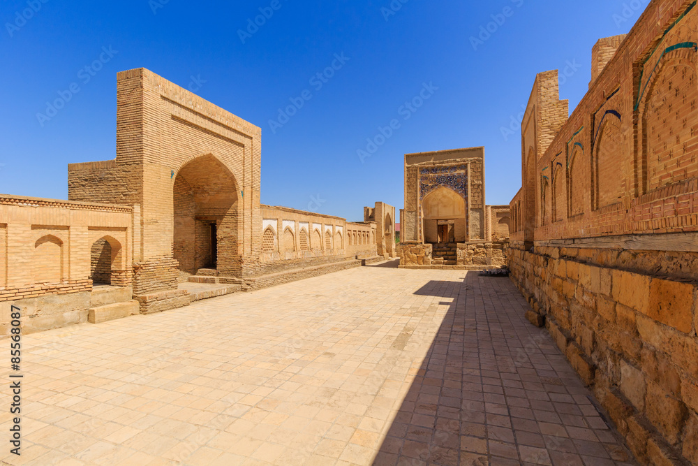 Сity of the dead. Memorial complex, necropolis Chor-Bakr in Bukhara, Uzbekistan. UNESCO world Heritage