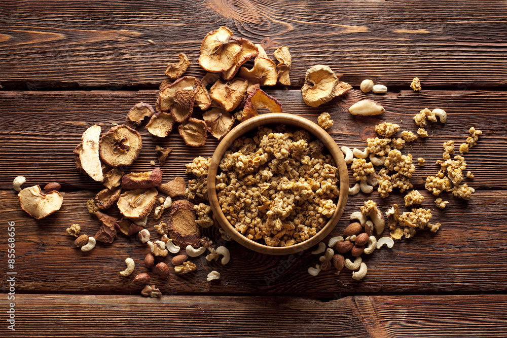 Healthy food - cereals with fruits and nuts Healthy food - cereals with fruits and nuts