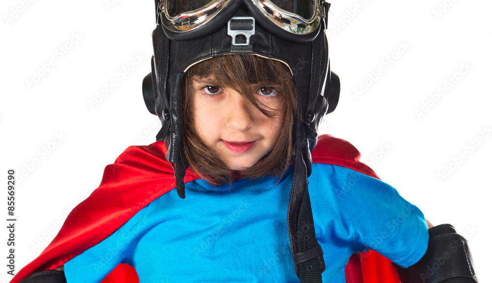 Girl dressed like superhero