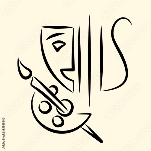 Theatre, music, painting emblem