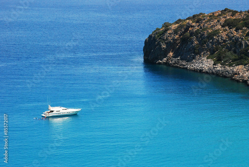 Sea view with rocks and lagoon. Crete, Greece © urazovsky