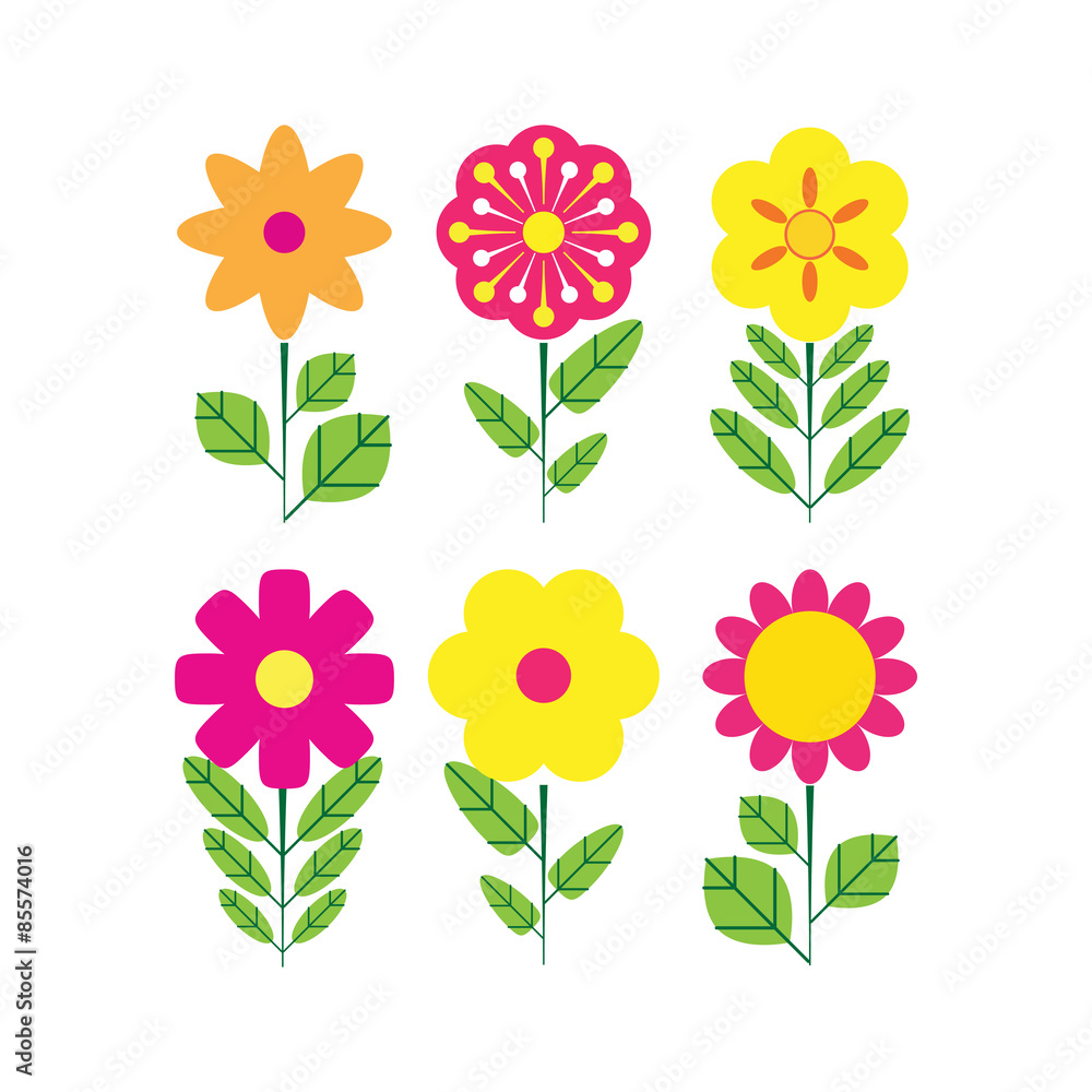 Flower Icons for Pattern. Vector illustration Flower Icons for Pattern. Vector illustration