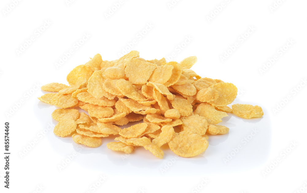 Corn flakes on white background Corn flakes on white background
