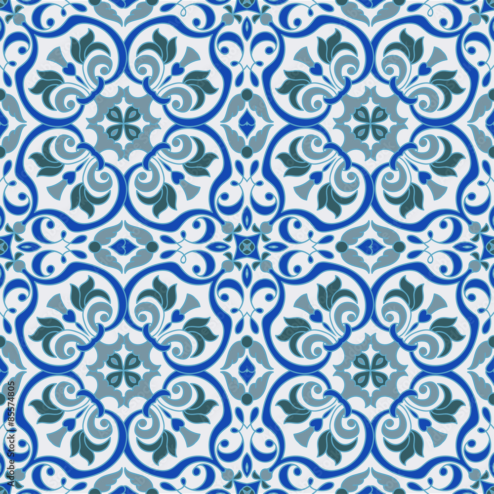Hand drawing zentangle mandala color seamless parteern. Italian majolica style Hand drawing zentangle mandala color seamless parteern. Italian majolica style