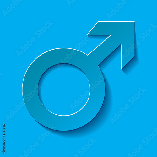 Male icon - Mars vector symbol with shadow