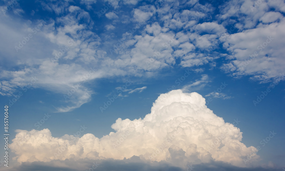 Blue sky background with white clouds