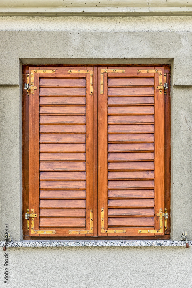 Brown Window withclosed shutters