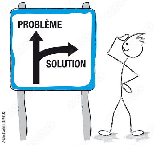 personnage panneau problème solution